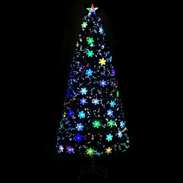 LED-Weihnachtsbaum Schwarz 180cm mit Fiberoptik