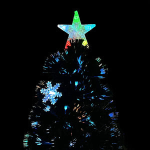 LED-Weihnachtsbaum Schwarz 180cm mit Fiberoptik