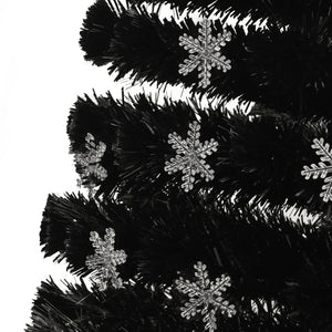 LED-Weihnachtsbaum Schwarz 180cm mit Fiberoptik