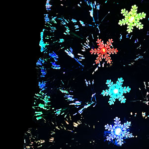 LED-Weihnachtsbaum Schwarz 180cm mit Fiberoptik