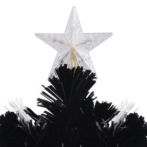 LED-Weihnachtsbaum Schwarz 180cm mit Fiberoptik