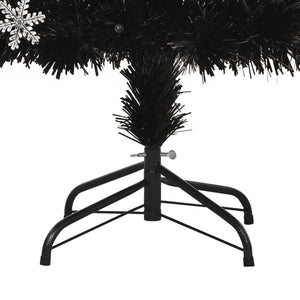 LED-Weihnachtsbaum Schwarz 180cm mit Fiberoptik