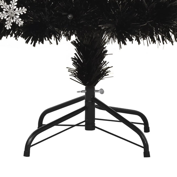 LED-Weihnachtsbaum Schwarz 180cm mit Fiberoptik