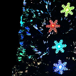 Schwarzer LED-Weihnachtsbaum mit Schneeflocken 210 cm