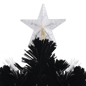Schwarzer LED-Weihnachtsbaum mit Schneeflocken 210 cm