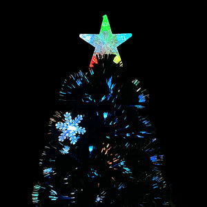 Schwarzer LED-Weihnachtsbaum mit Schneeflocken, 240 cm