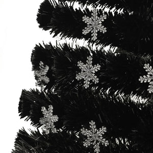 Schwarzer LED-Weihnachtsbaum mit Schneeflocken, 240 cm