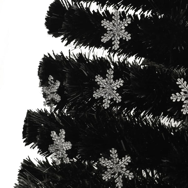 Schwarzer LED-Weihnachtsbaum mit Schneeflocken, 240 cm