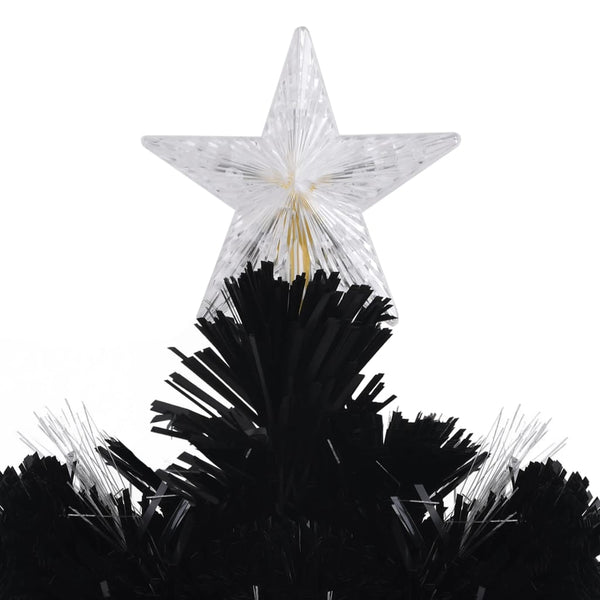 Schwarzer LED-Weihnachtsbaum mit Schneeflocken, 240 cm