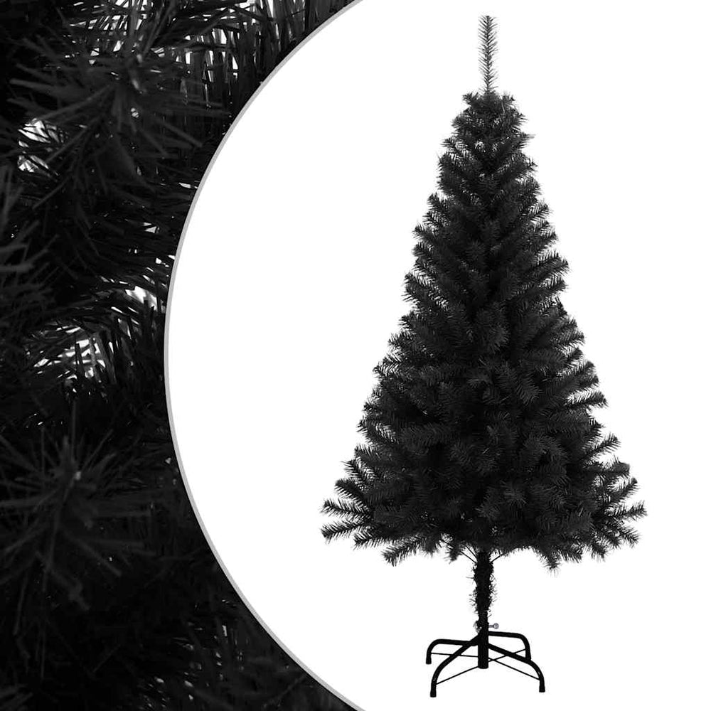 Schwarzer Weihnachtsbaum mit Ständer 120cm