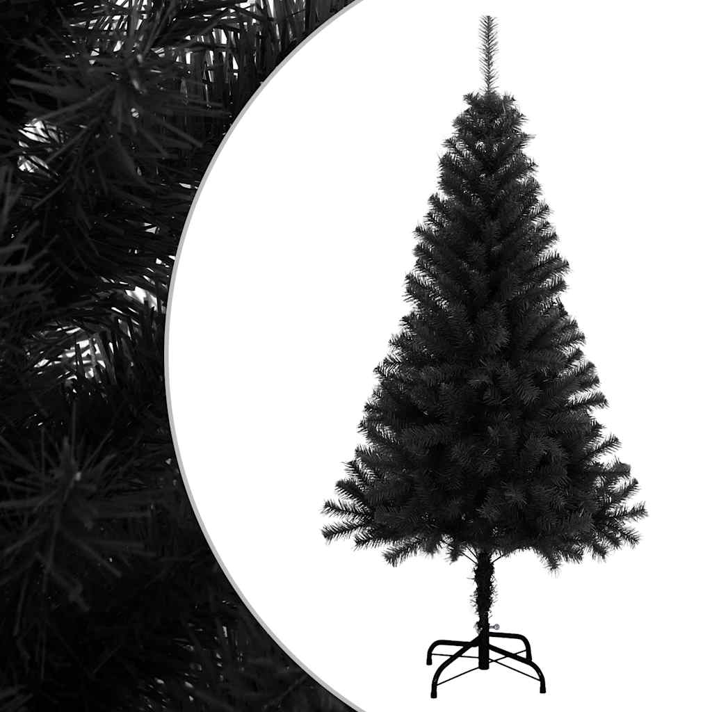 Schwarzer Weihnachtsbaum mit Ständer 120cm