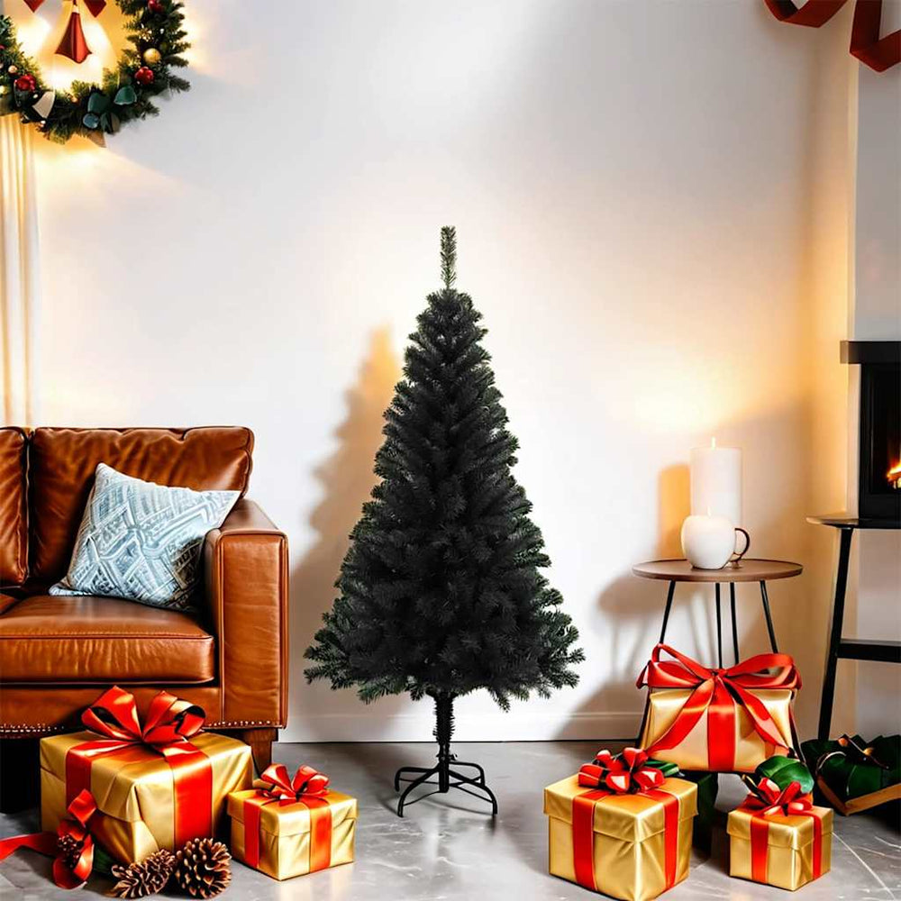 Schwarzer Weihnachtsbaum mit Ständer 120cm