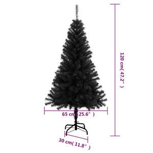 Schwarzer Weihnachtsbaum mit Ständer 120cm