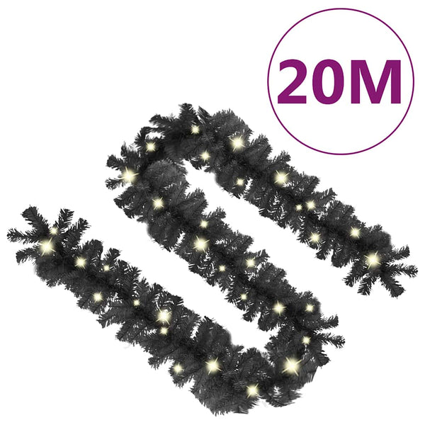 LED Weihnachtsgirlande 20 m Schwarz