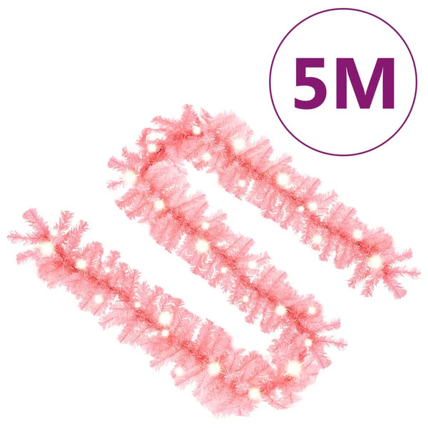 Rosa LED Weihnachtsgirlande - 5 Meter