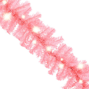 Rosa Weihnachtsgirlande mit LED Lichtern - 20 m