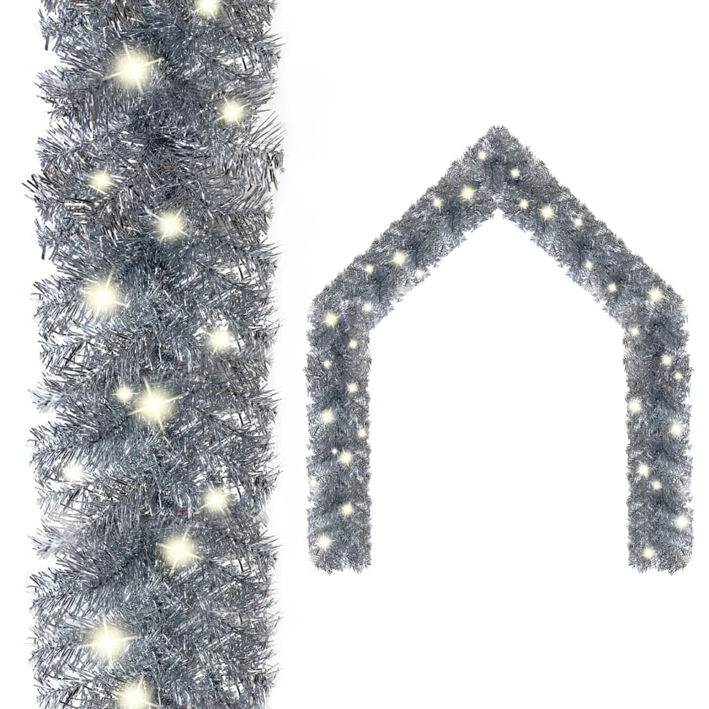 Silberne LED Weihnachtsgirlande - 10 m