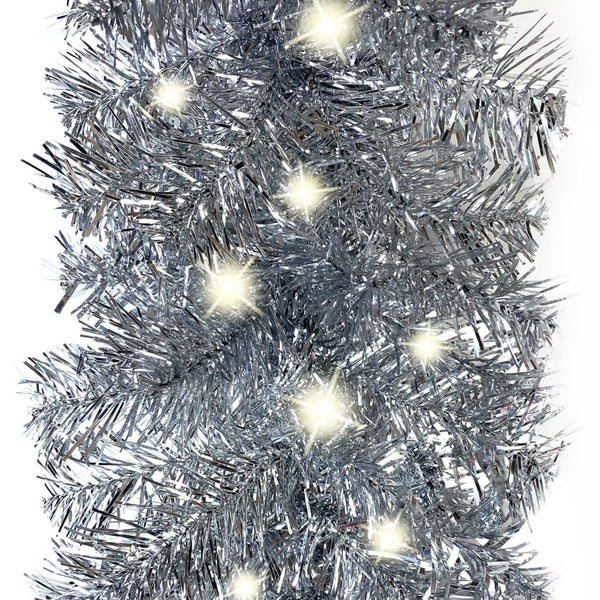 Silberne LED Weihnachtsgirlande - 10 m