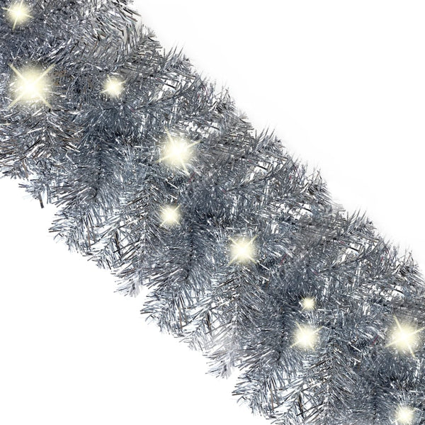 Silberne LED Weihnachtsgirlande - 10 m