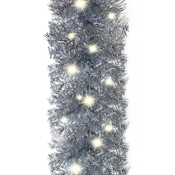 Silberne LED Weihnachtsgirlande - 10 m