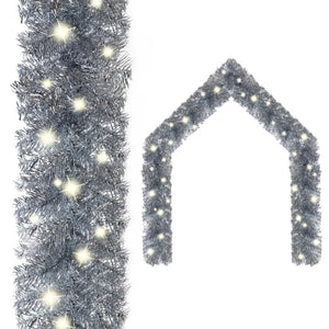 Weihnachtsgirlande mit LED 20m - Silber