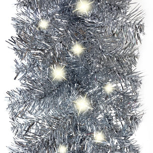 Weihnachtsgirlande mit LED 20m - Silber
