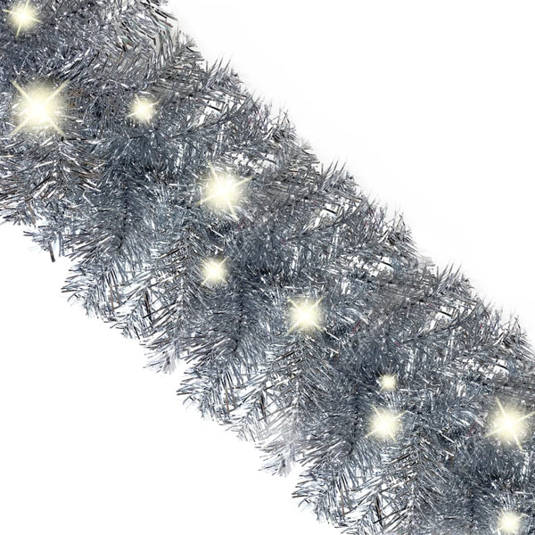 Weihnachtsgirlande mit LED 20m - Silber