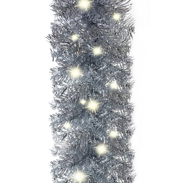 Weihnachtsgirlande mit LED 20m - Silber