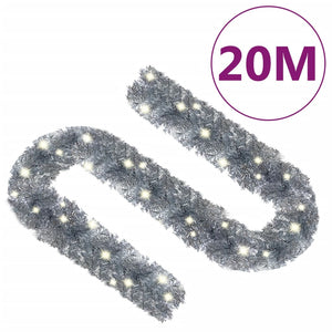 Weihnachtsgirlande mit LED 20m - Silber