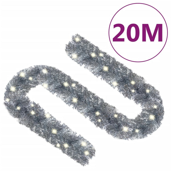 Weihnachtsgirlande mit LED 20m - Silber