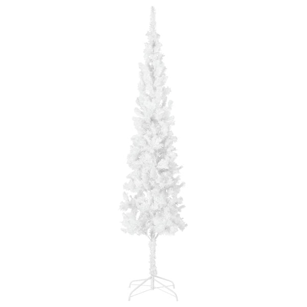vidaXL Sapin de Noël artificiel slim blanc 210 cm
