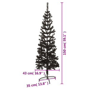 Schlanker Schwarzer Weihnachtsbaum - 150cm