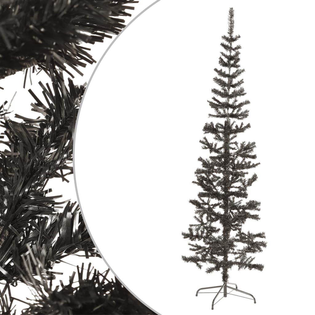 Schlanker, schwarzer Weihnachtsbaum, 240 cm