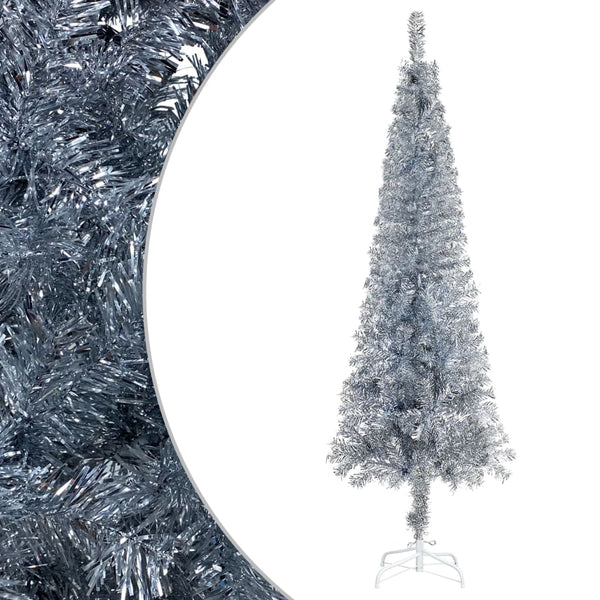 vidaXL Sapin de Noël artificiel fin Argenté 120 cm