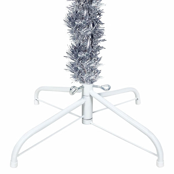 vidaXL Sapin de Noël artificiel fin Argenté 120 cm