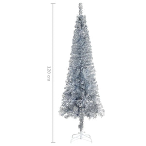 vidaXL Sapin de Noël artificiel fin Argenté 120 cm