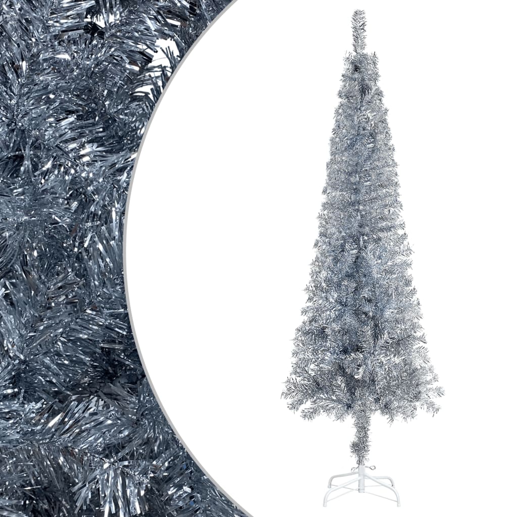 Schlanker Silberner Weihnachtsbaum 210cm