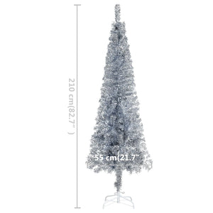 Schlanker Silberner Weihnachtsbaum 210cm