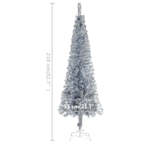 Schlanker Silberner Weihnachtsbaum 210cm
