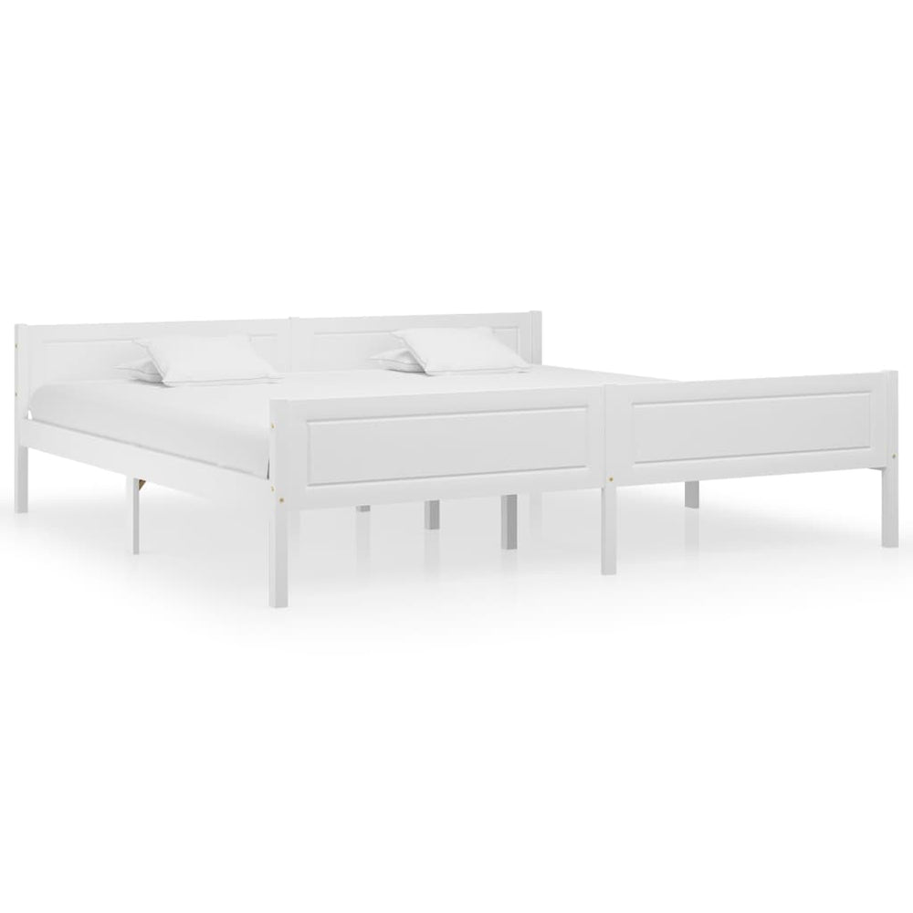 vidaXL Lit en bois massif pin blanc 200x200 cm