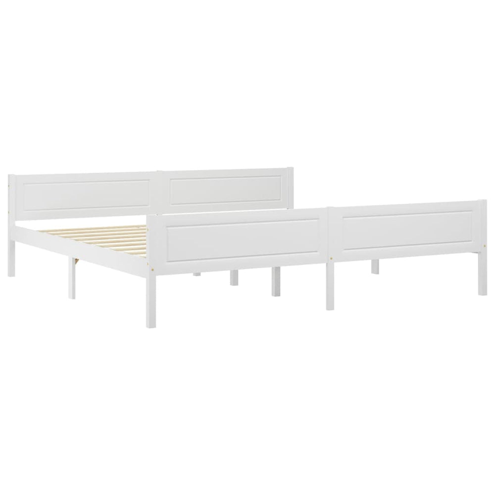vidaXL Lit en bois massif pin blanc 200x200 cm