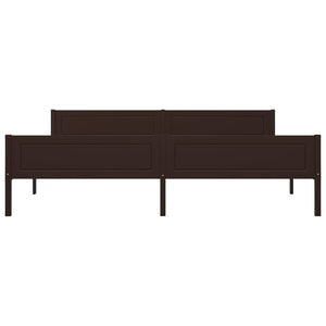 Massivholzbett Kiefer Dunkelbraun 200x200