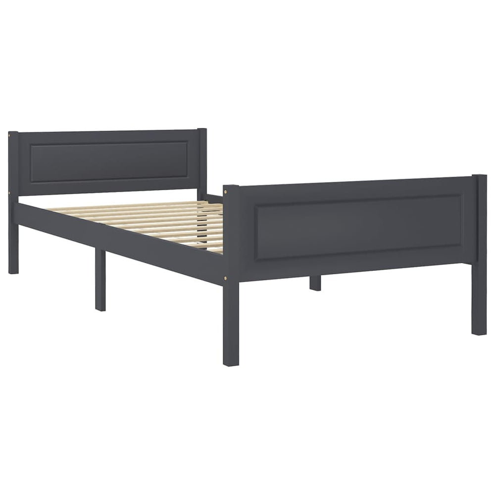 vidaXL Lit en bois massif pin gris 100x200 cm