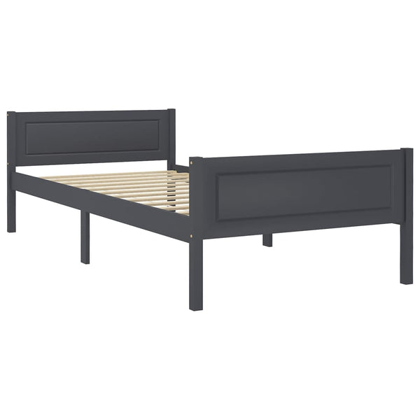 Massivholzbett Kiefer Grau 100x200 cm