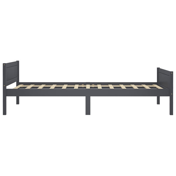 Massivholzbett Kiefer Grau 100x200 cm
