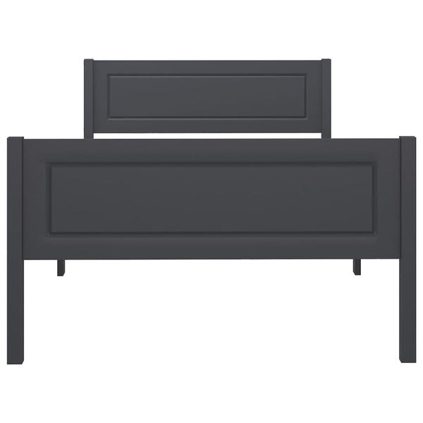 Massivholzbett Kiefer Grau 100x200 cm