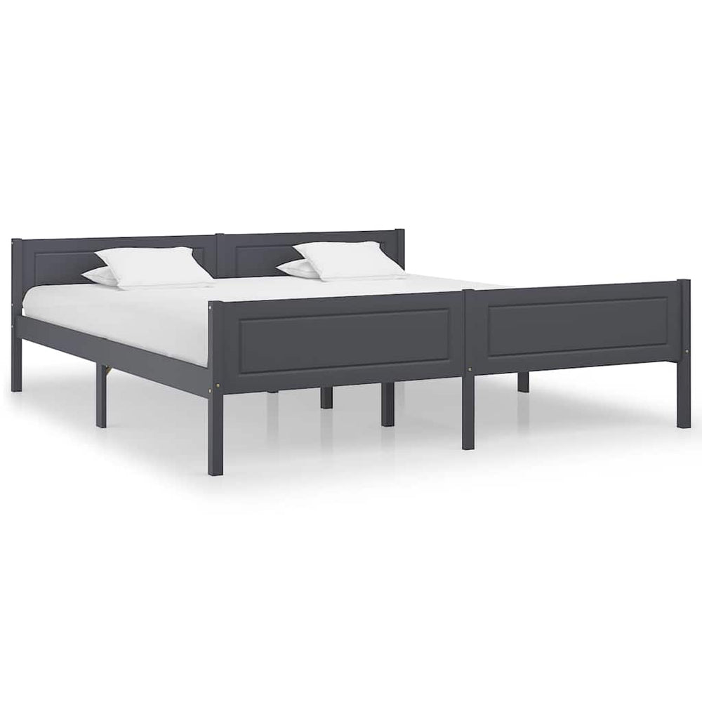 vidaXL Lit en bois massif pin gris 180x200 cm