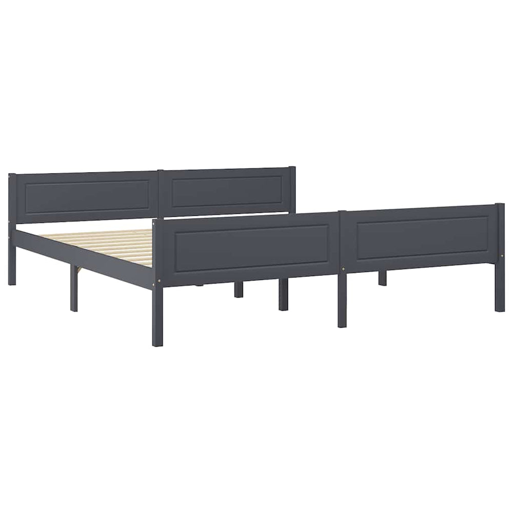 vidaXL Lit en bois massif pin gris 180x200 cm