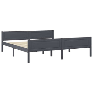 Massivholzbett Kiefer Grau 180x200