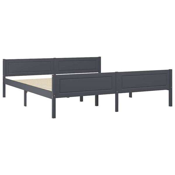Massivholzbett Kiefer Grau 180x200